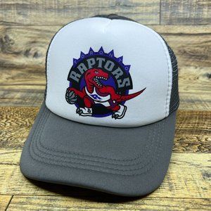 Toronto Raptors Mens Trucker Hat Grey Snapback 1995 Retro Logo Basketball Cap